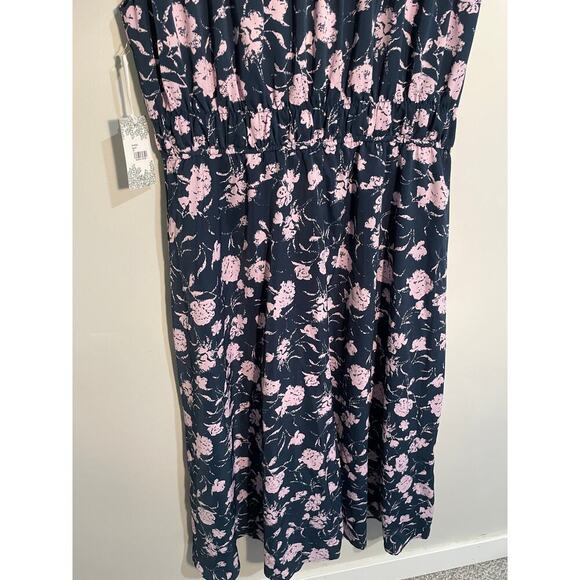 NWT Tuckernuck Hyacinth House Navy & Blush Abstract Floral Amanda Midi Dress XL‎ - Picture 10 of 14